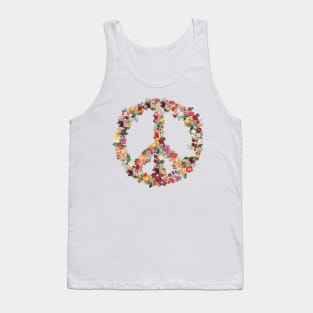 Peace sign with vintage flowers Tank Top